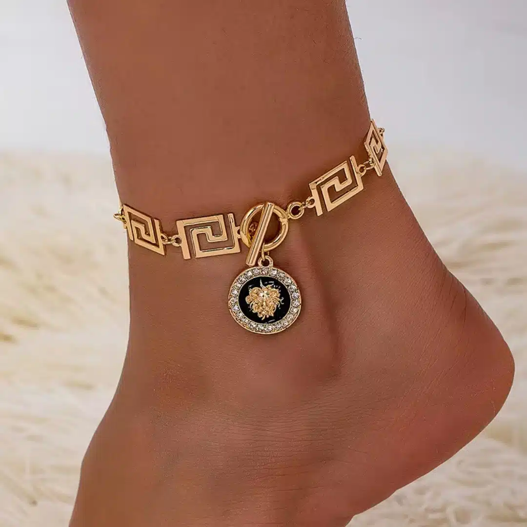 Bracelet de cheville orientale serti de cristaux