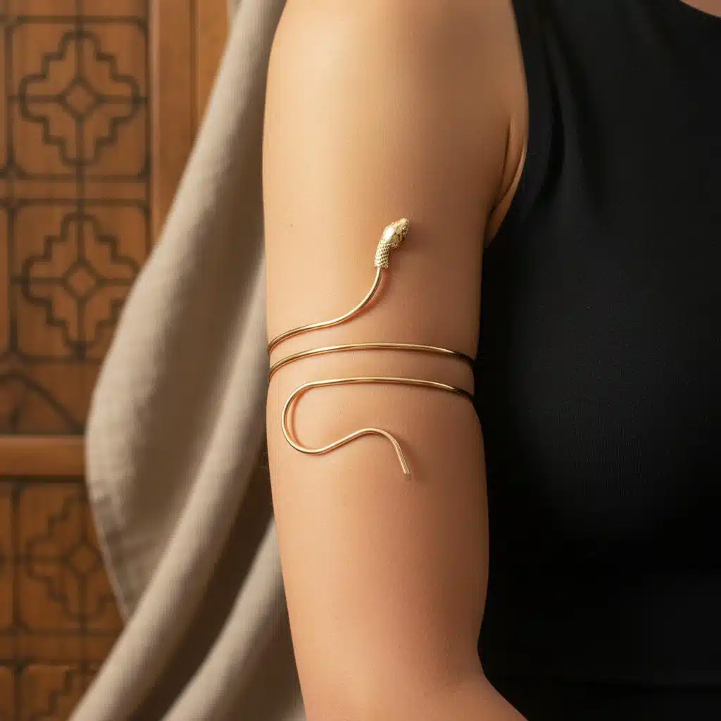 Bracelet haut de bras serpent à spirale ajustable