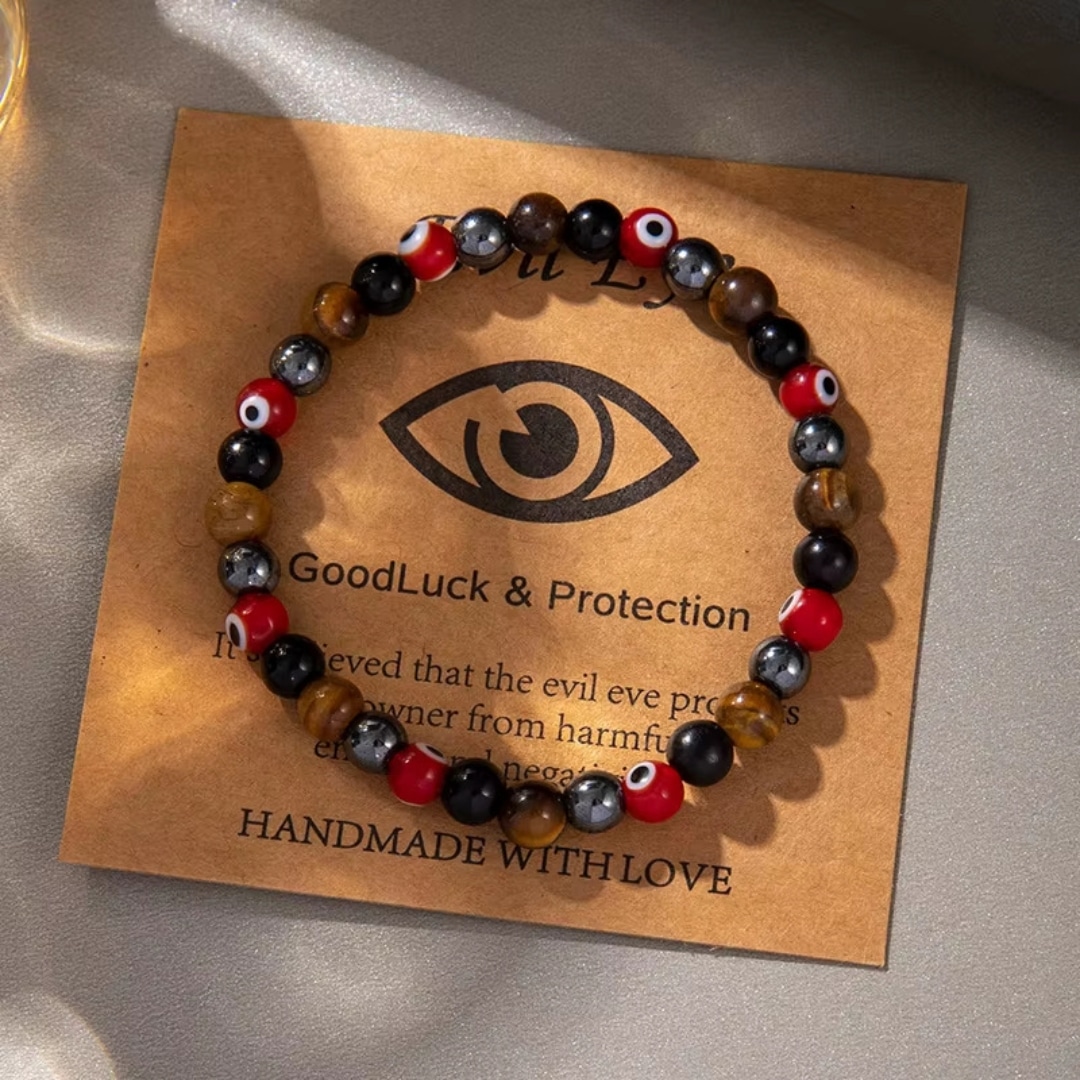 Bracelet Oeil Protecteur Oriental en Perles Naturelles 4