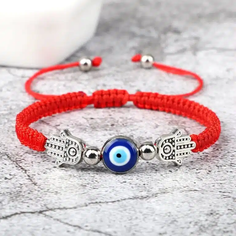 Bracelet porte-bonheur oeil Turc bleu et main de Fatma
