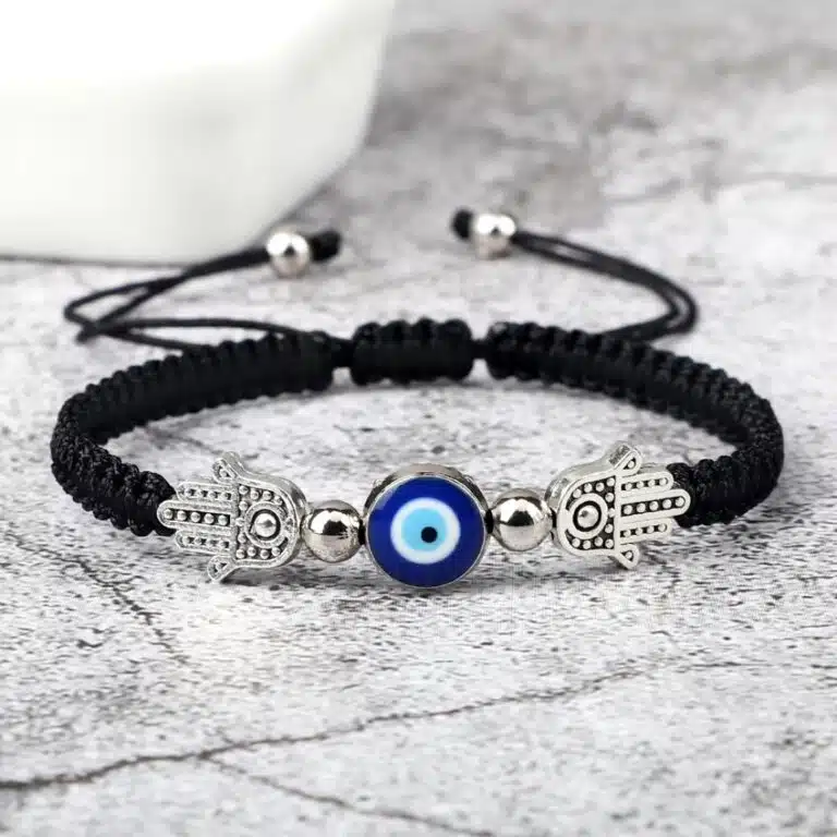 Bracelet porte-bonheur oeil Turc bleu et main de Fatma