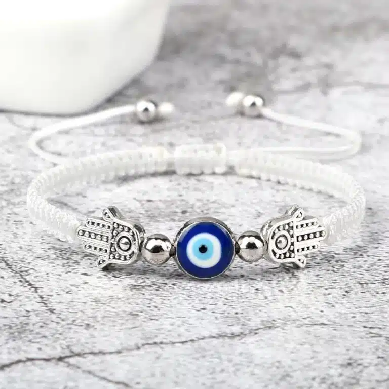 Bracelet porte-bonheur oeil Turc bleu et main de Fatma