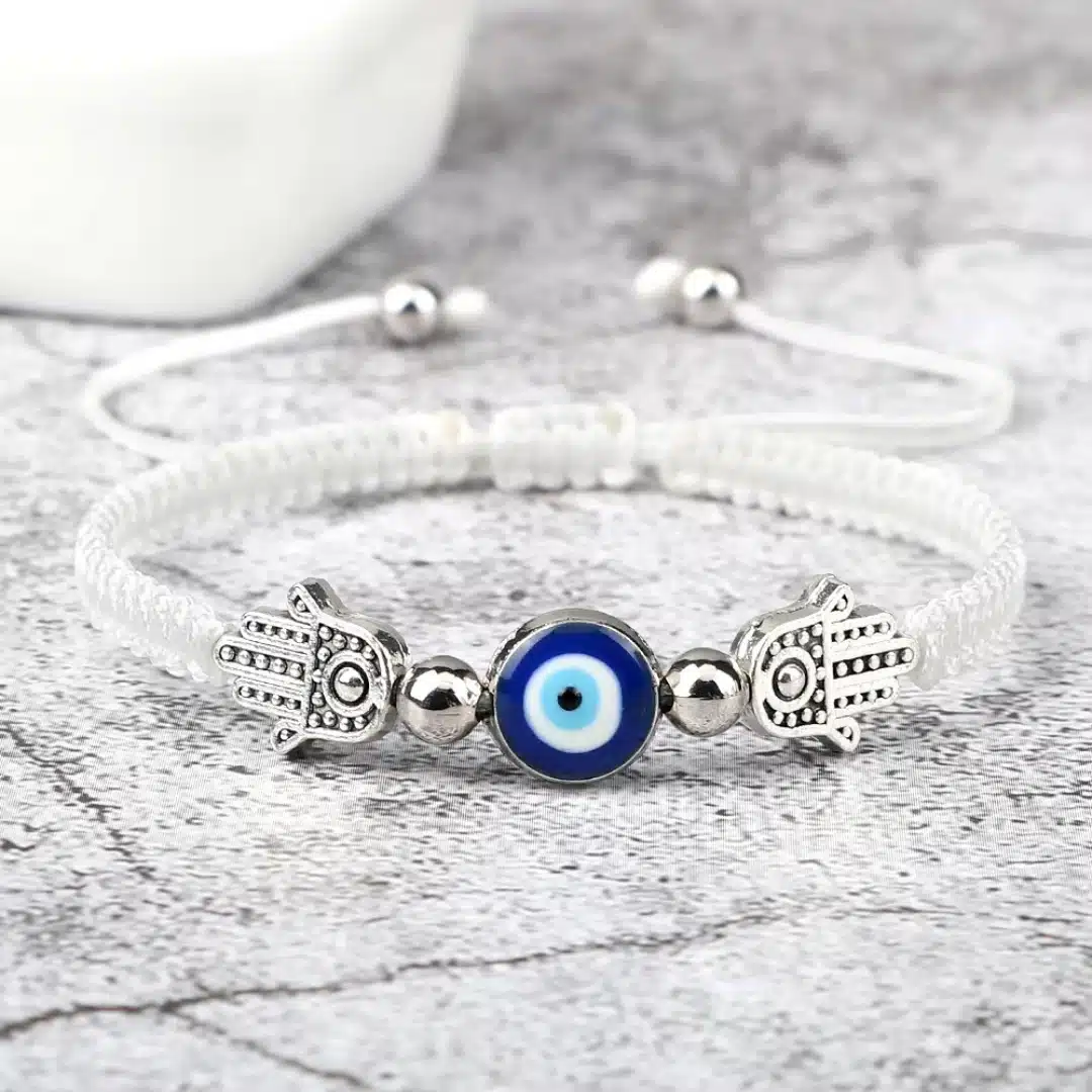 Bracelet porte-bonheur oeil Turc bleu et main de Fatma