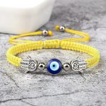Pulseira da sorte com olho turco azul e mão de Fátima