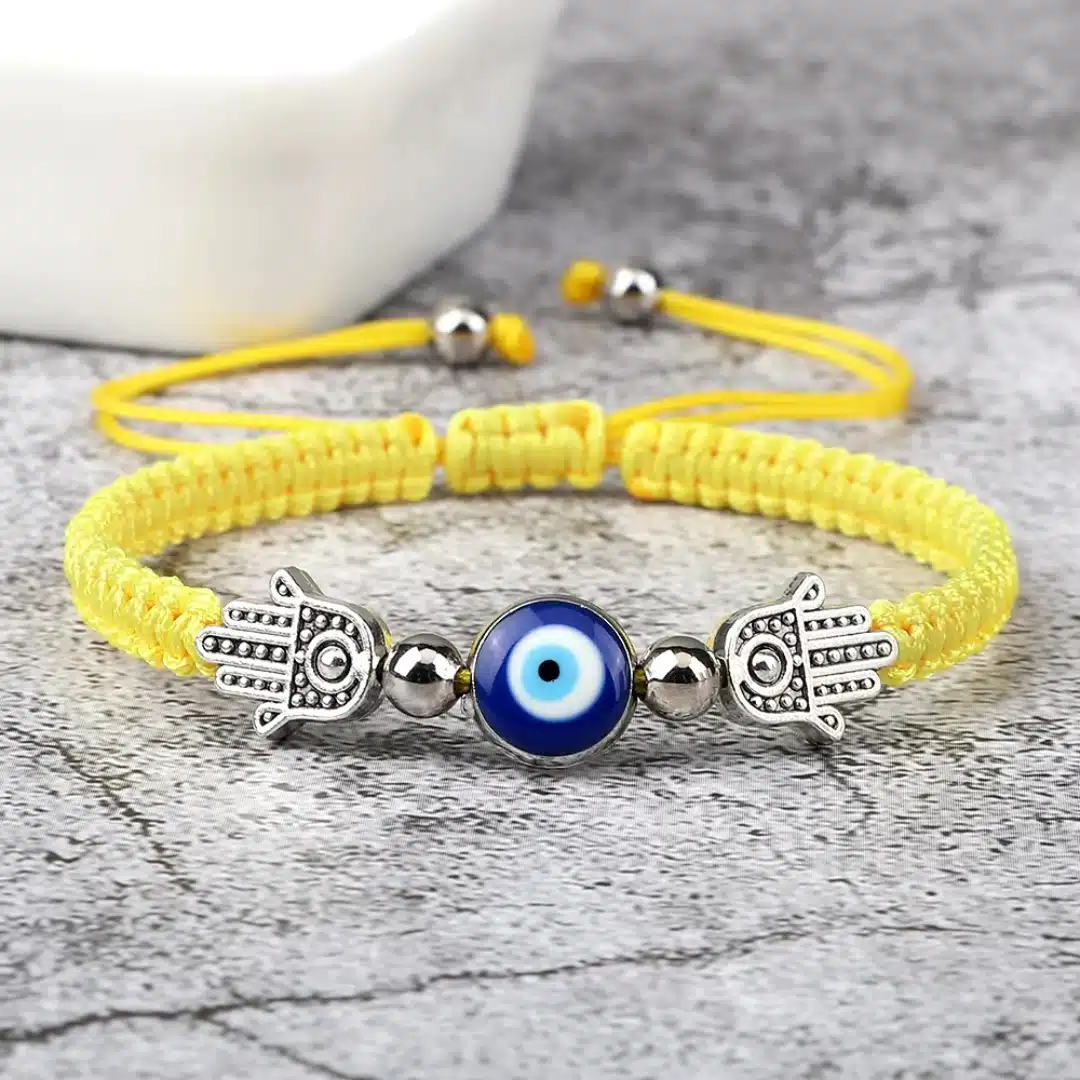 Bracelet porte-bonheur oeil Turc bleu et main de Fatma