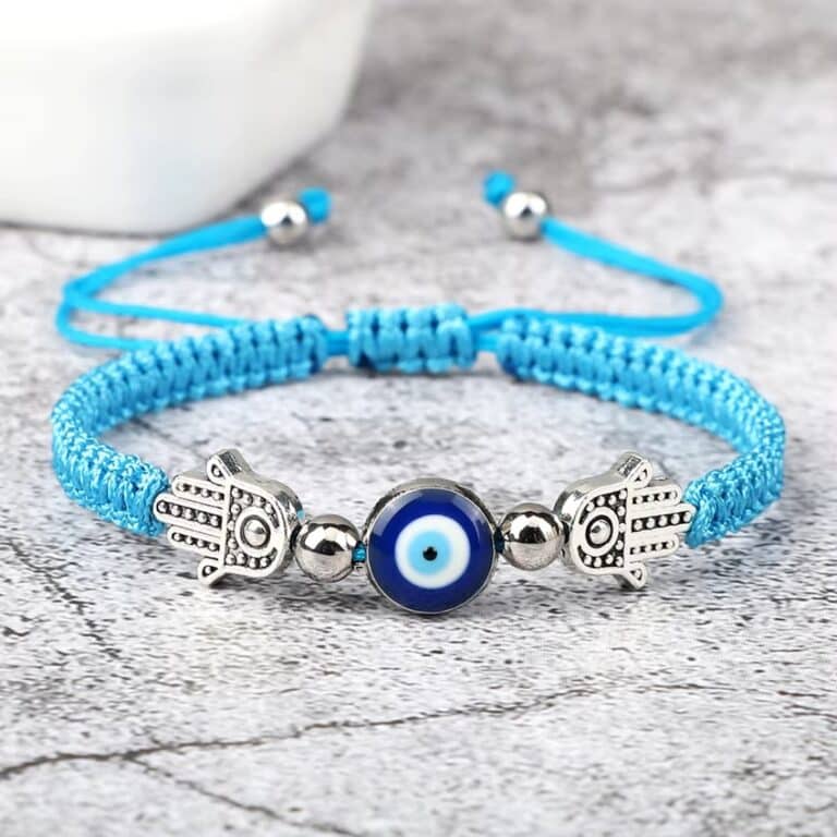 Bracelet Porte-bonheur oeil Turc Bleu et Main de Fatma 5