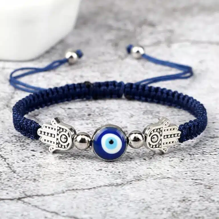 Bracelet porte-bonheur oeil Turc bleu et main de Fatma