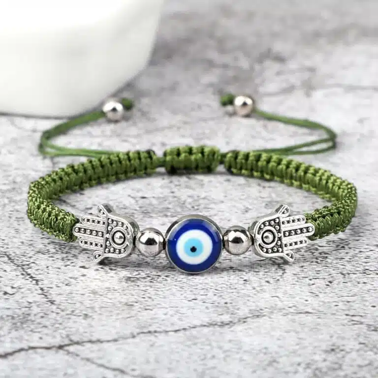 Bracelet porte-bonheur oeil Turc bleu et main de Fatma
