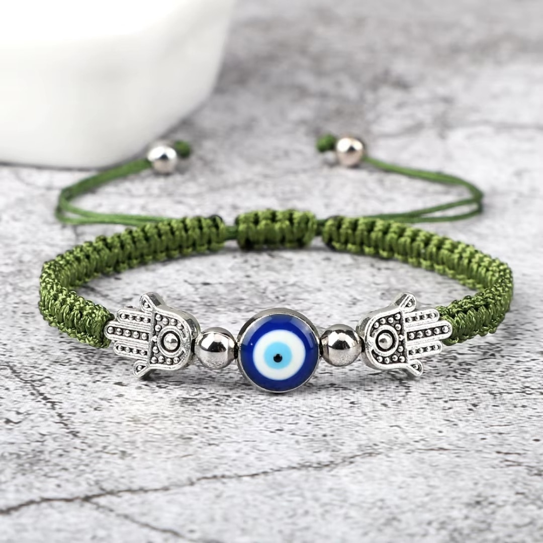Bracelet Porte-bonheur oeil Turc Bleu et Main de Fatma 8