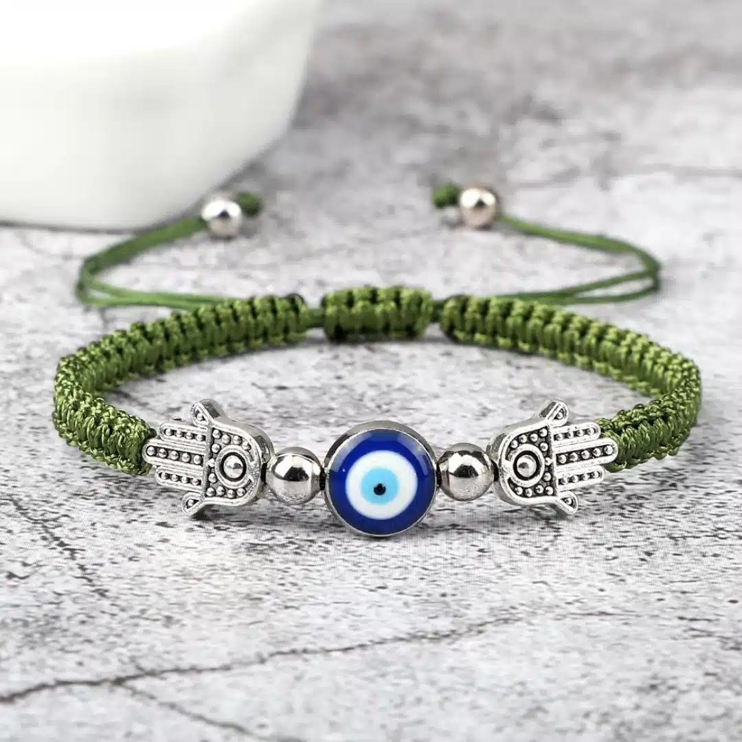 Bracelet porte-bonheur oeil Turc bleu et main de Fatma