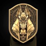 Anel de sinete egípcio Anubis