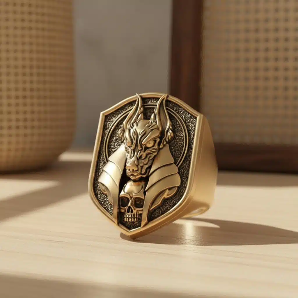 Chevalière égyptienne Anubis
