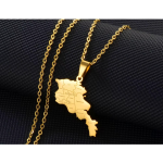 Stainless steel Armenia map necklace