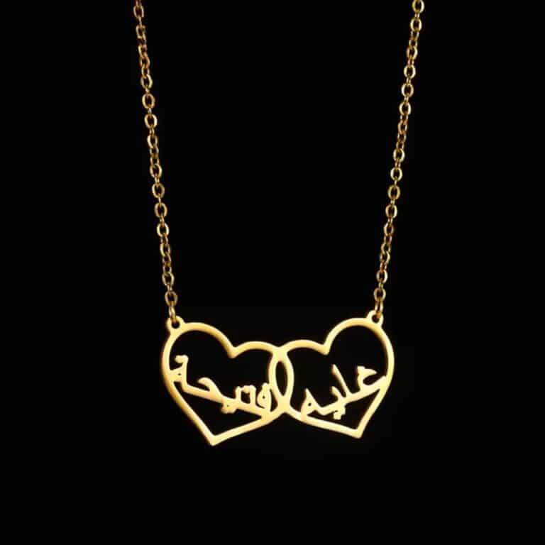 Collier en Acier Inoxydable Prénoms Cœurs Entrelacés Personnalisable 4