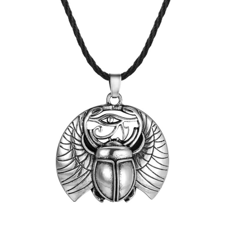 Collier Oeil D'horus avec Pendentif de Scarabée Ailé 4