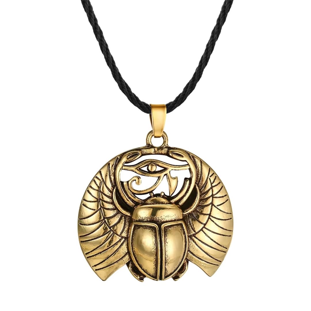 Collier Oeil D'horus avec Pendentif de Scarabée Ailé 5