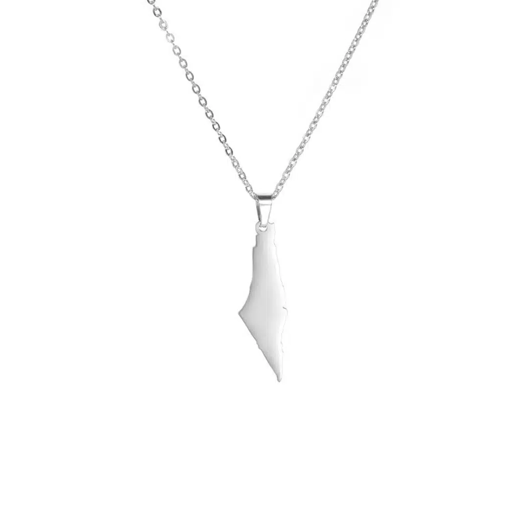 Collana con ciondolo Palestina minimalista, piena o traforata