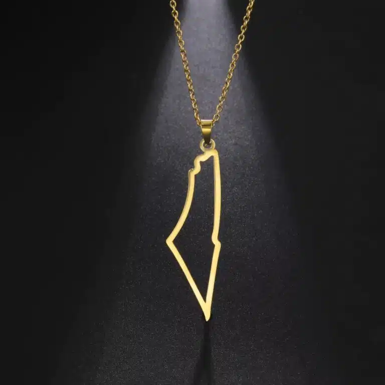 Collana con ciondolo Palestina minimalista, piena o traforata