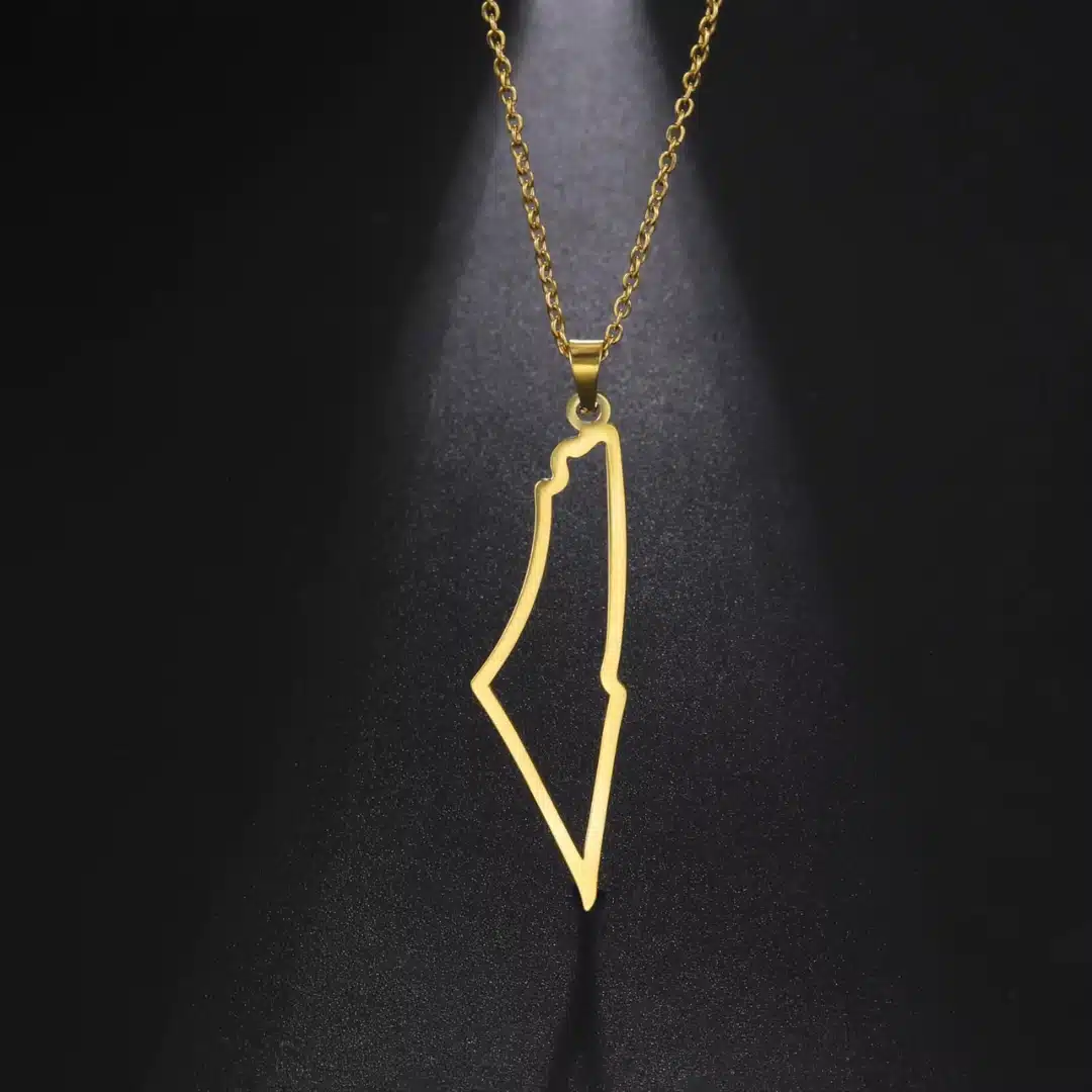 Collana con ciondolo Palestina minimalista, piena o traforata