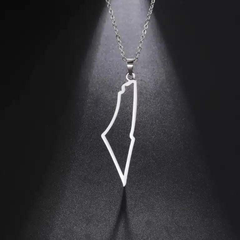 Collana con ciondolo Palestina minimalista, piena o traforata