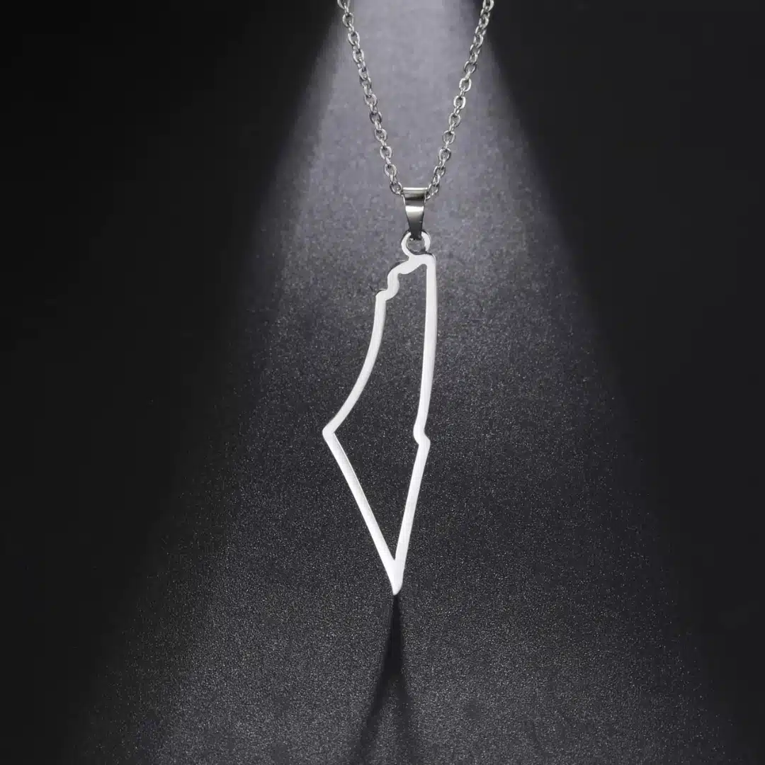 Collana con ciondolo Palestina minimalista, piena o traforata