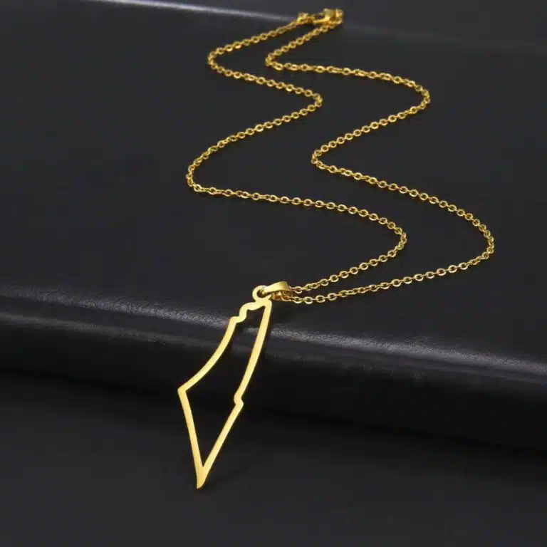 Collana con ciondolo Palestina minimalista, piena o traforata