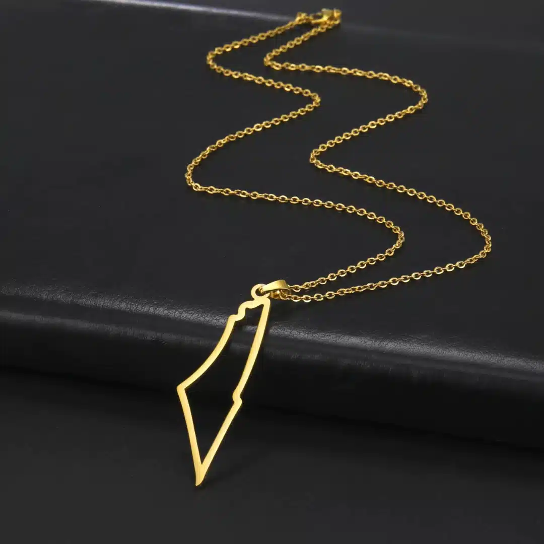 Collana con ciondolo Palestina minimalista, piena o traforata