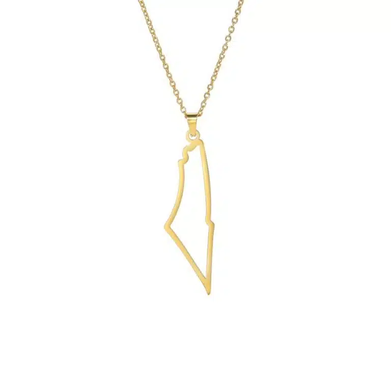 Collana con ciondolo Palestina minimalista, piena o traforata
