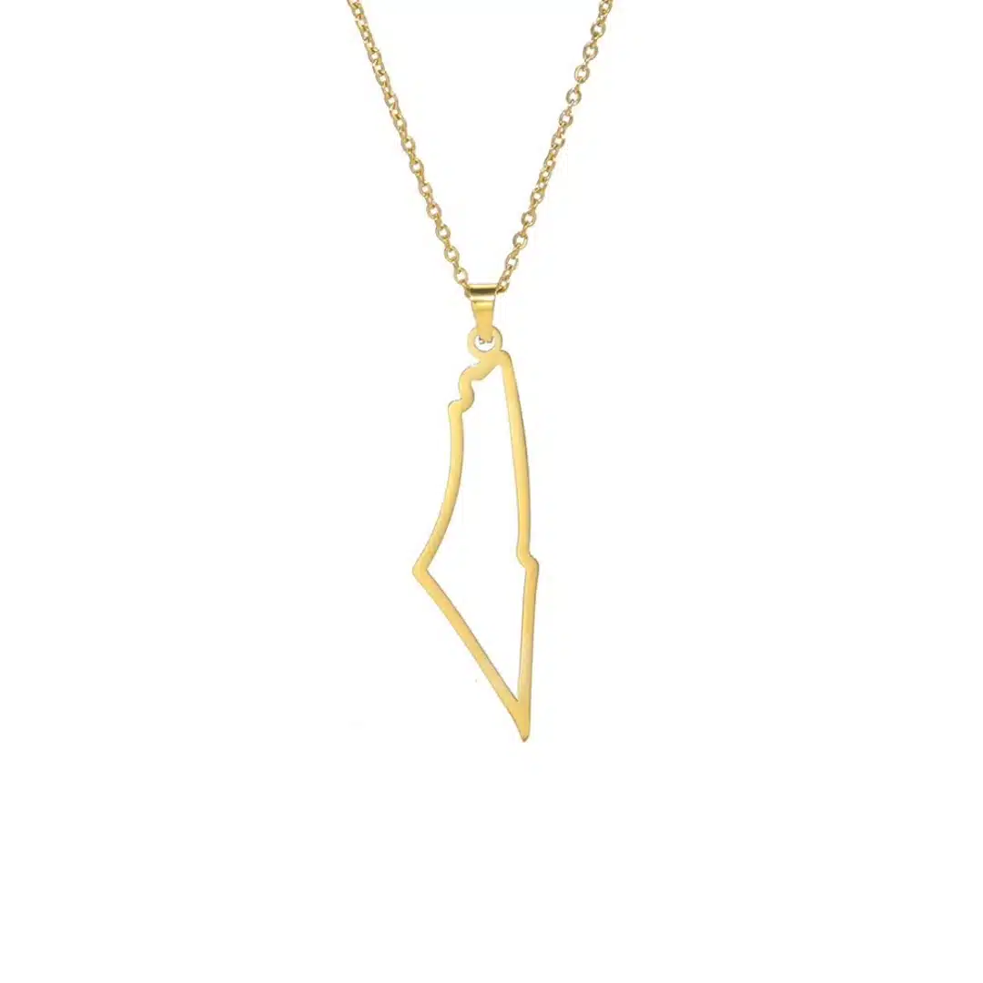 Collana con ciondolo Palestina minimalista, piena o traforata