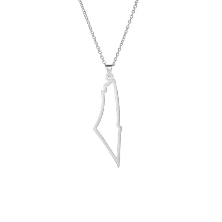 Collana con ciondolo Palestina minimalista, piena o traforata