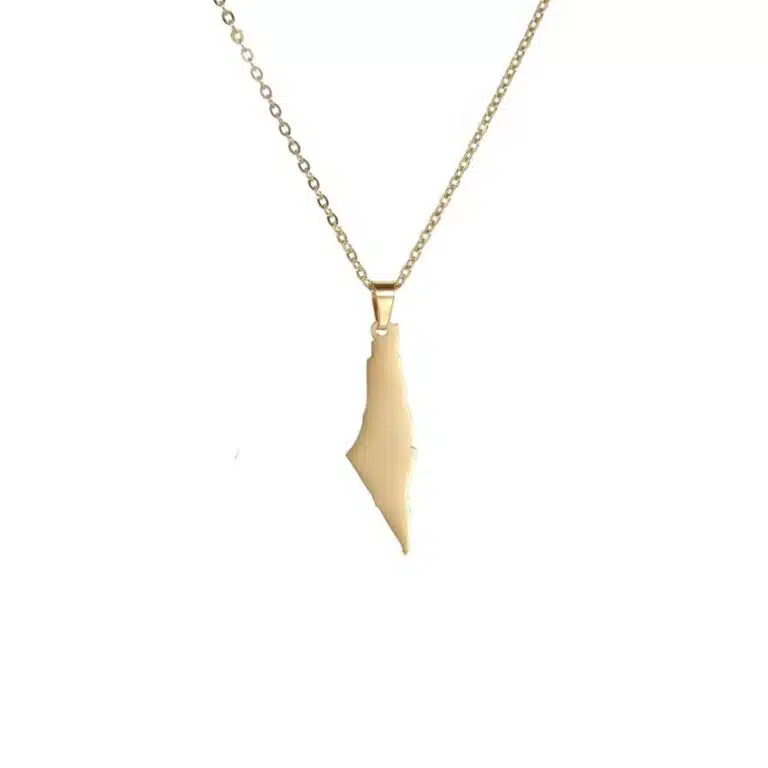 Collana con ciondolo Palestina minimalista, piena o traforata