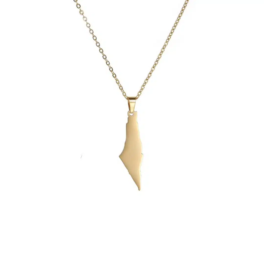 Collana con ciondolo Palestina minimalista, piena o traforata