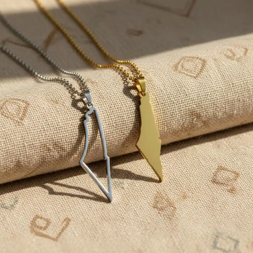 Collier pendentif Palestine minimaliste plein ou ajouré