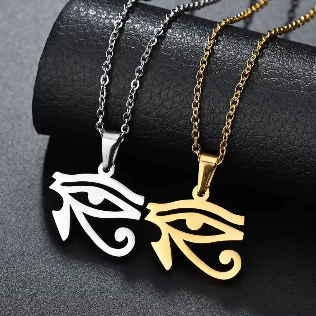 Collier symbole Pharaon ra en acier inoxydable
