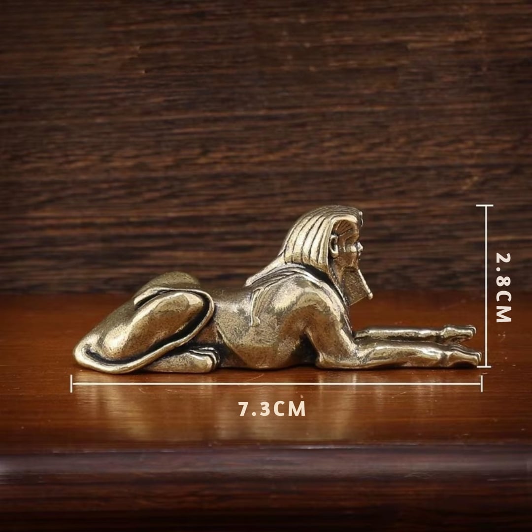 Figurine Artisanale Sphinx en Résine Dorée 2