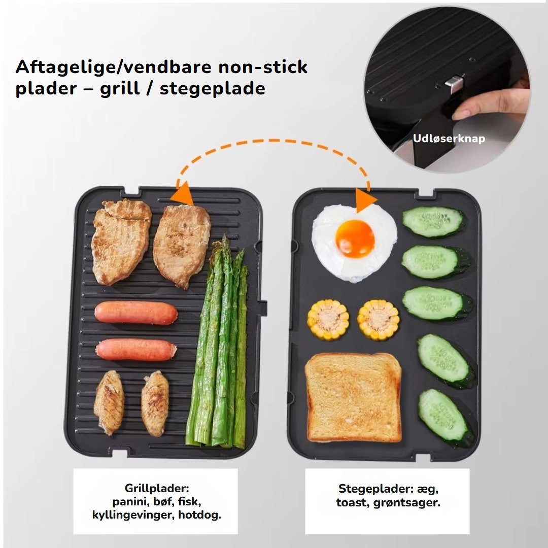 Elektrisk non-stick plancha Biolomix med 6 tilberedningsprogrammer