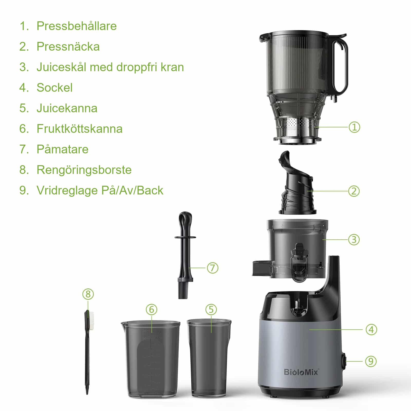 Slowjuicer Biolomix med extraktor