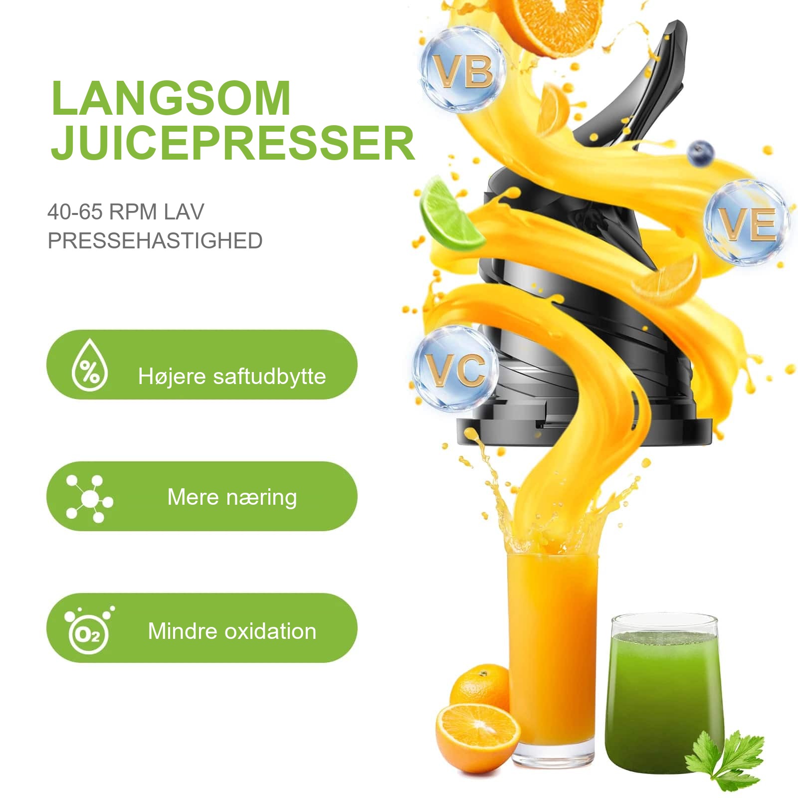 Biolomix juicer med saftudtrækker