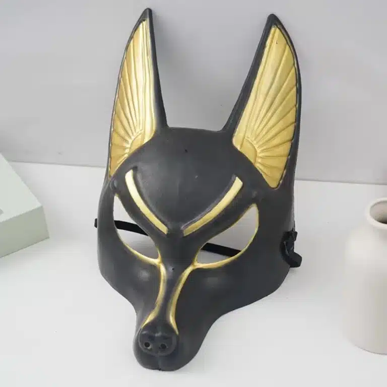 Masque déguisement Anubis noir et or