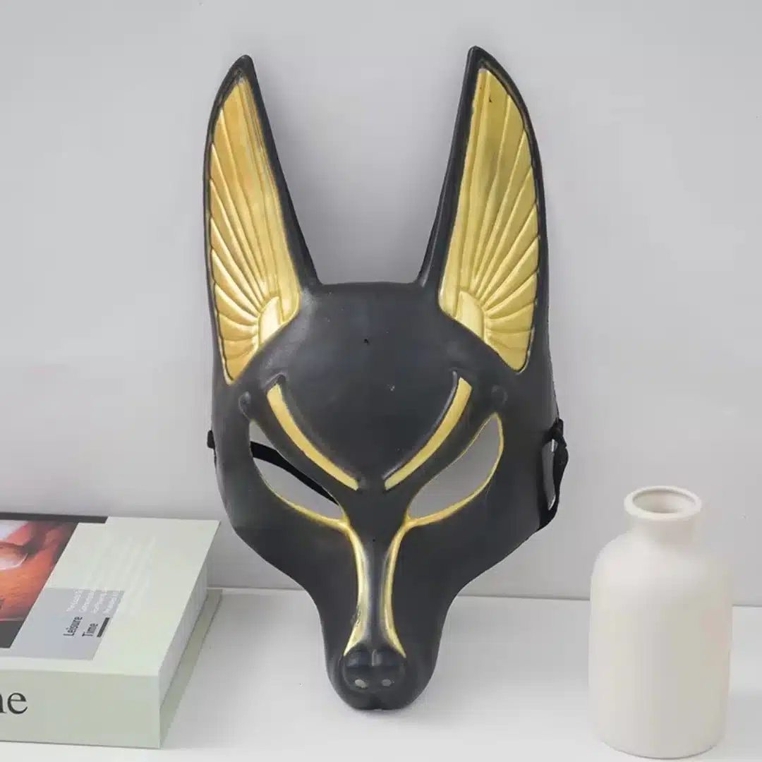 Masque déguisement Anubis noir et or