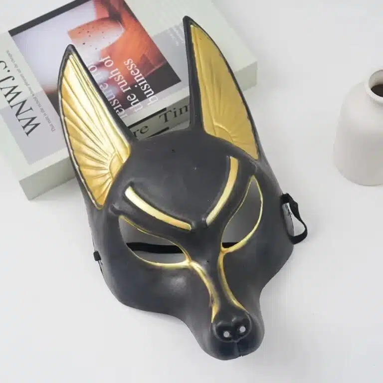 Masque déguisement Anubis noir et or