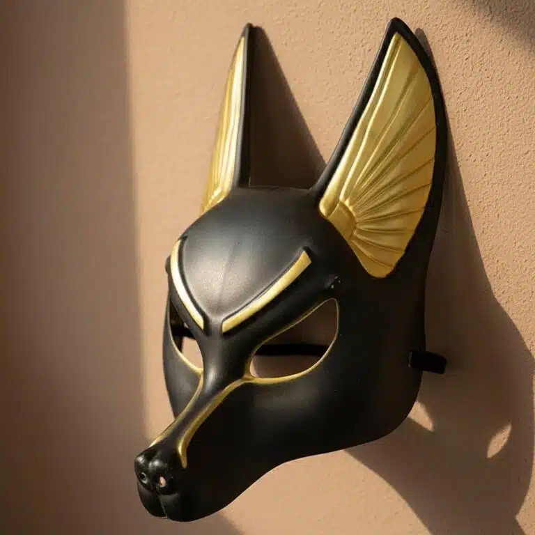 Masque déguisement Anubis noir et or