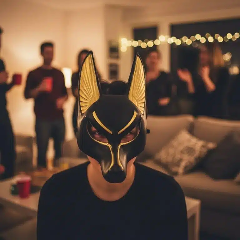 Masque déguisement Anubis noir et or