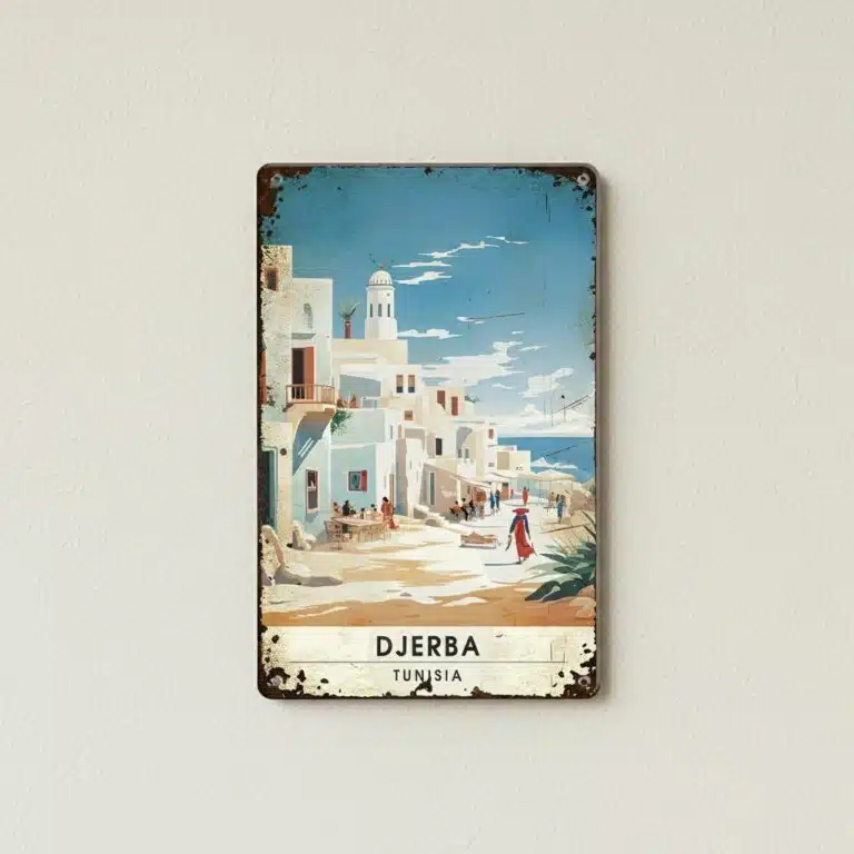 Plaque murale décorative Djerba style rétro