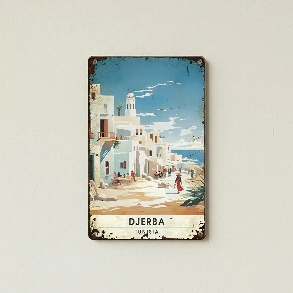 Plaque murale décorative Djerba style rétro
