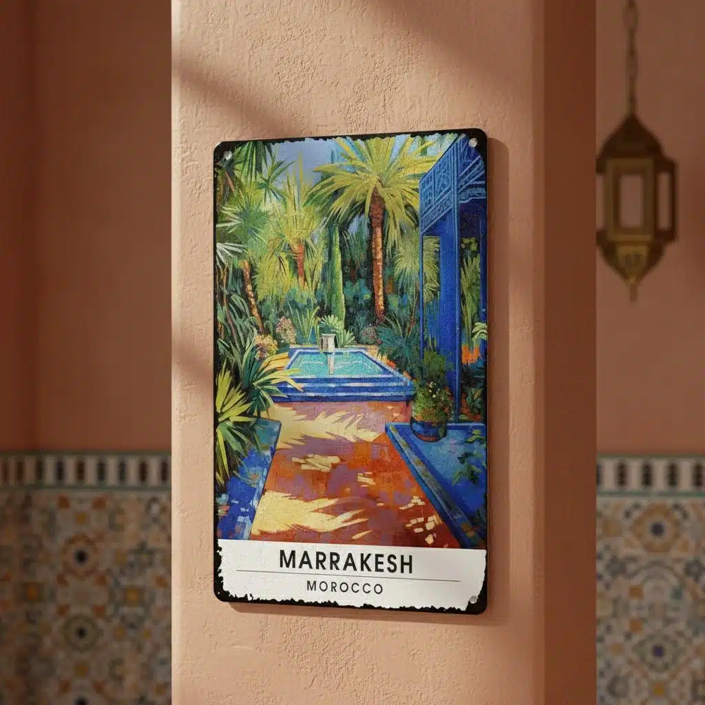Plaque murale jardin de Marrakech
