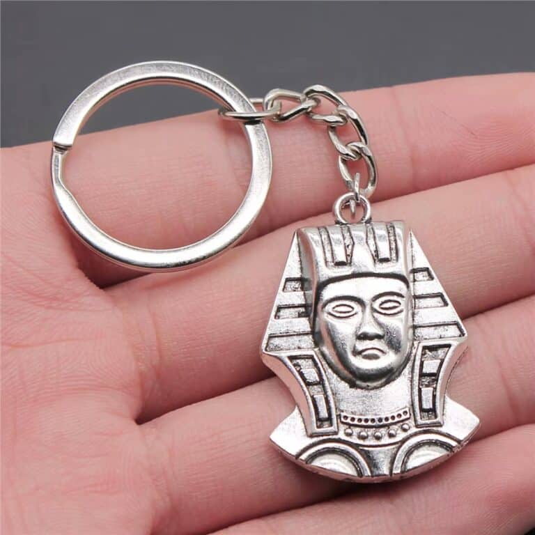 Porte-clés Pharaon Égyptien en Métal Doré 2