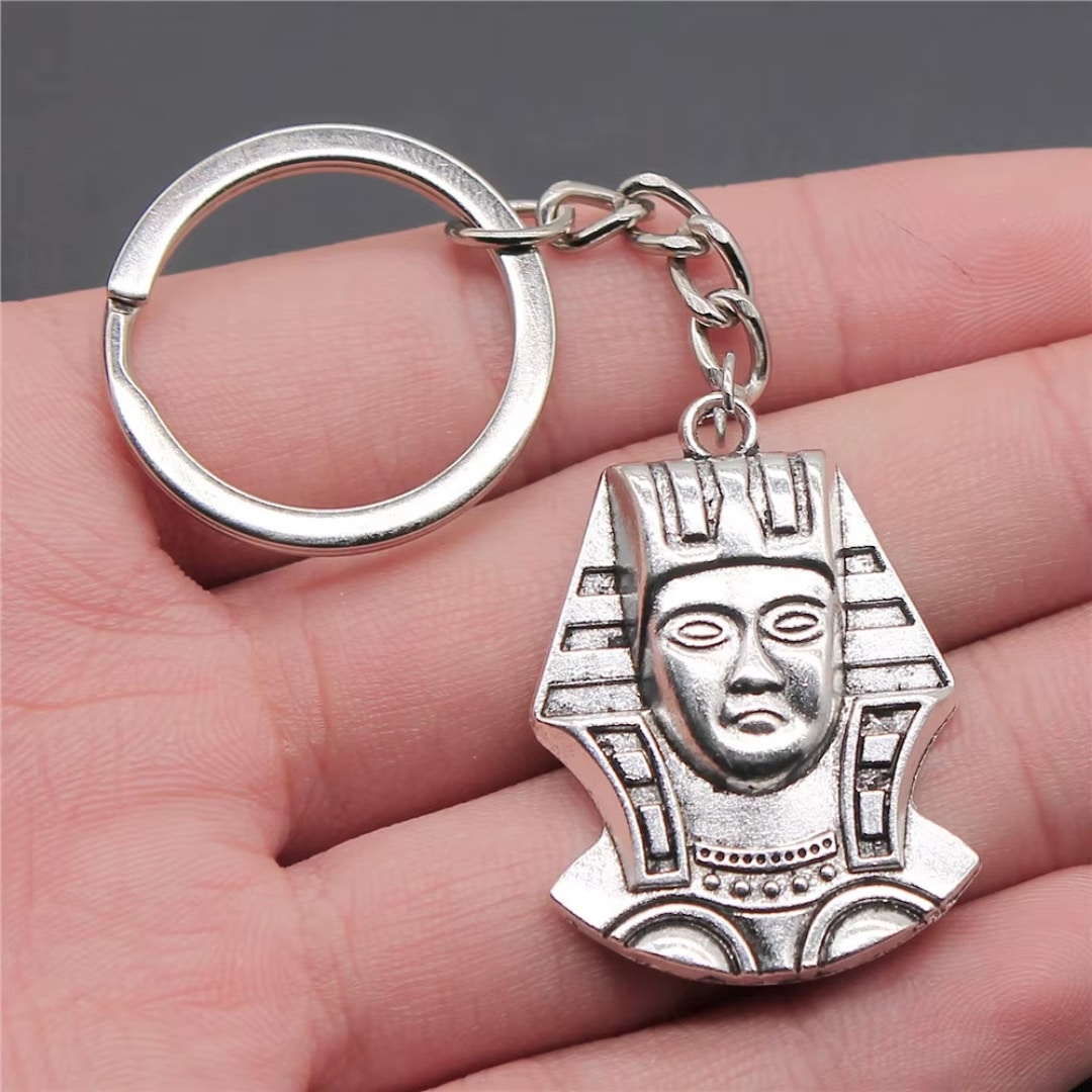 Porte-clés Pharaon Égyptien en Métal Doré 2