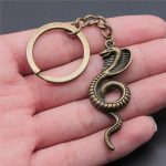 Porte-clés serpent en métal vintage égyptien