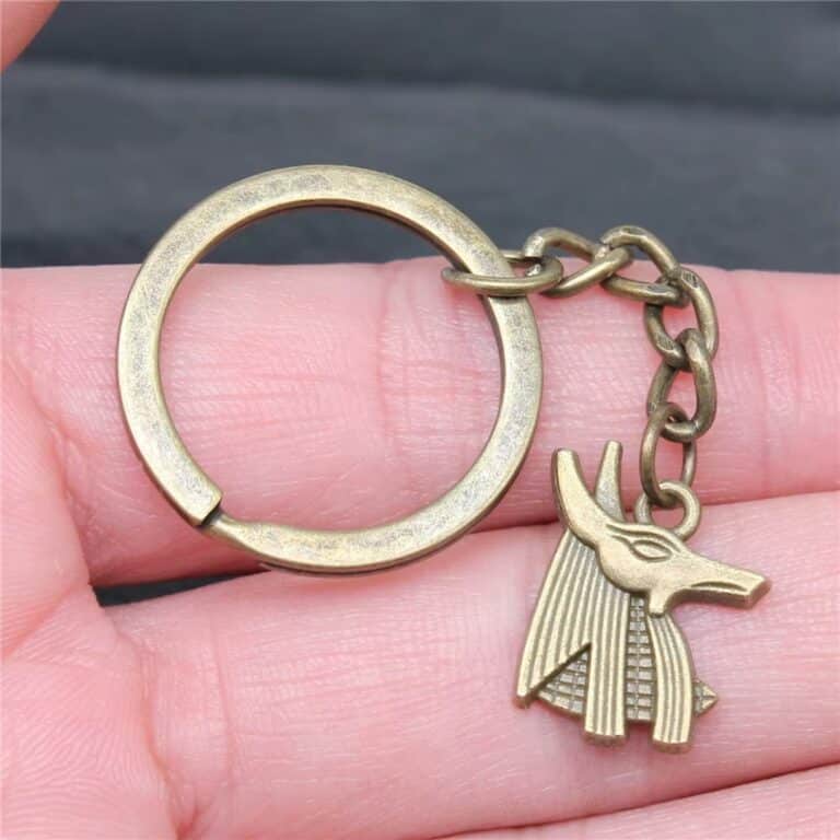 Porte-clés Tête D'anubis en Métal Antique 1